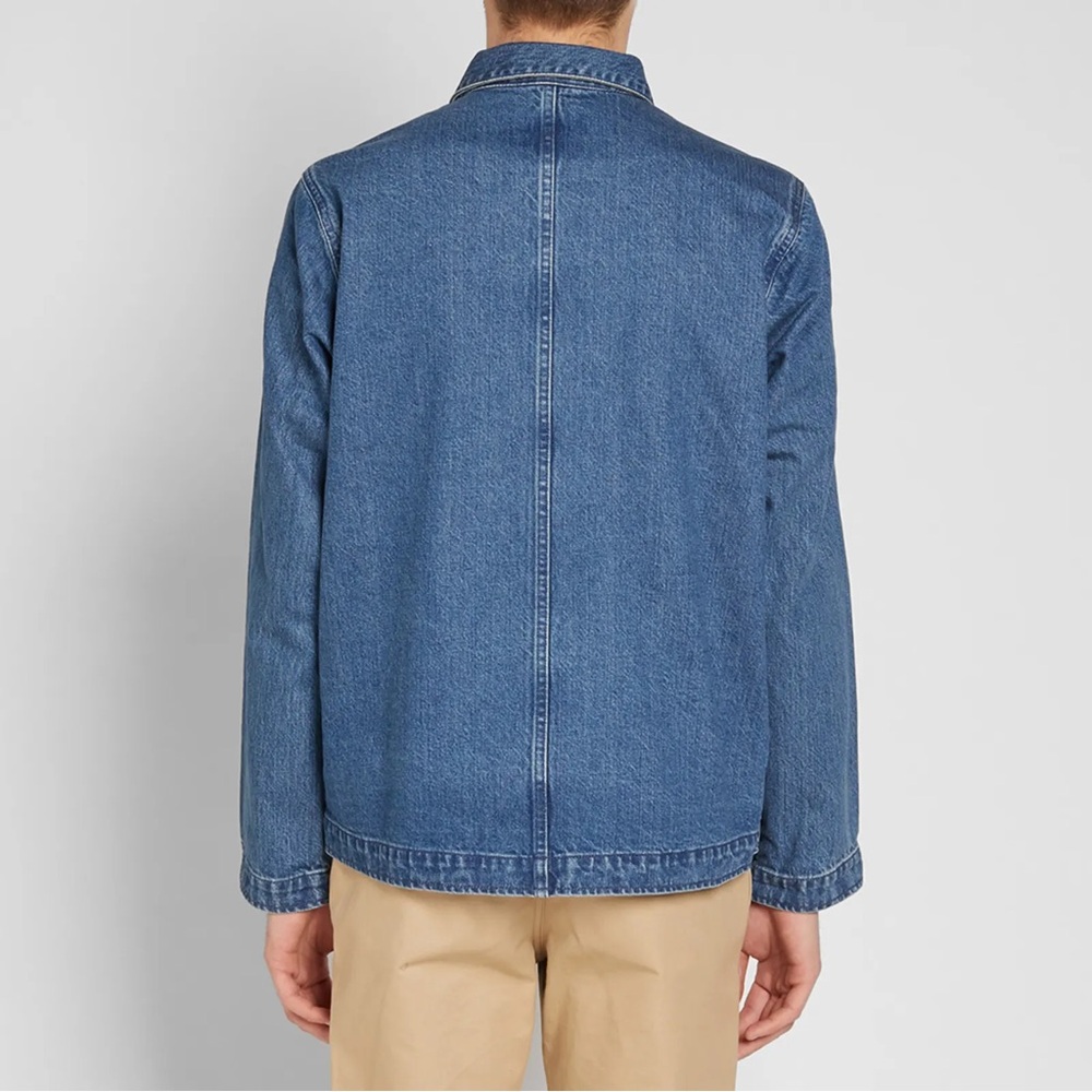 Brand New Men’s 100% Cotton Blue Denim Chore Jacket Size S - Picture 6 of 6